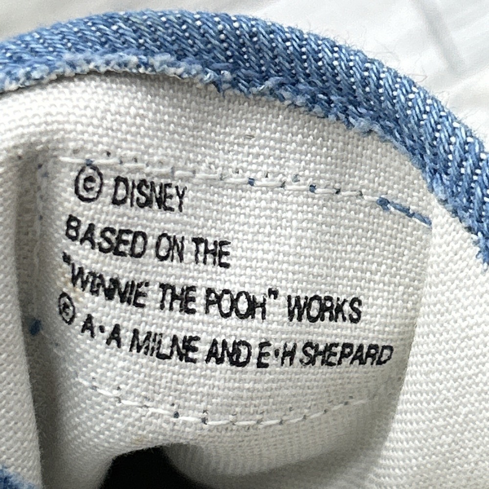 Disney Winnie The Pooh Works Tiger 90s Denim Canvas Embroidered Shoes Sz 7.5 New - Picture 12 of 16